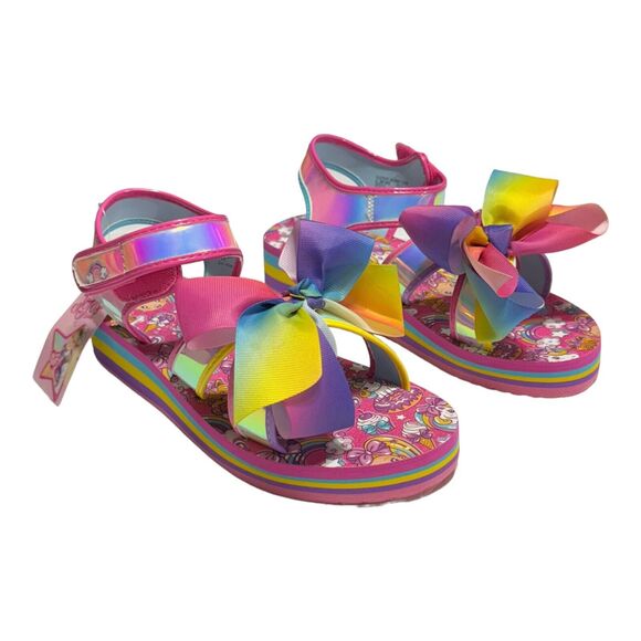 NEW Nickelodeon Jojo Siwa Girls Size 6 Rainbow Unicorn Big Bow Sandals - Picture 5 of 10